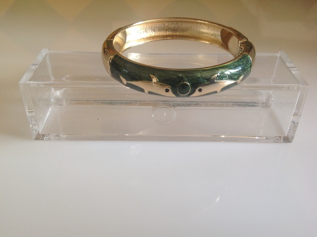 Bracelet 'dauphins' vert fonc